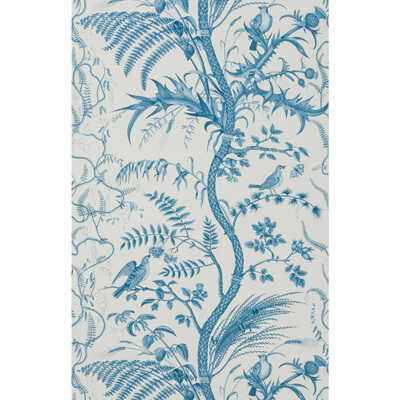Br695182220 Bird And Thistle Blue Brunschwig Fils Wallpaper