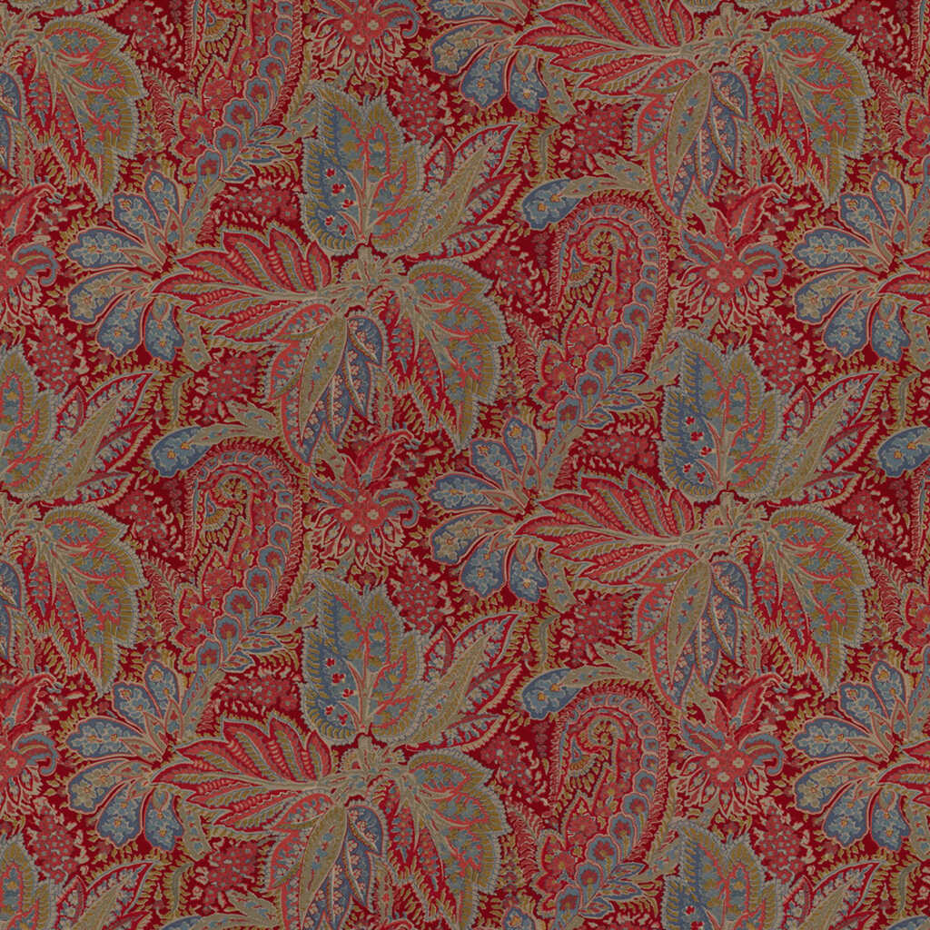 Chandigarh Cotton And Linen Print - Garnet - BRUNSCHWIG & FILS Fabric