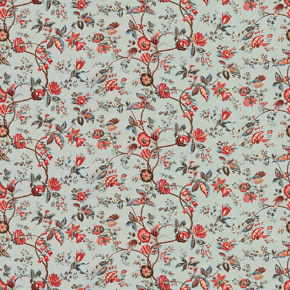 Bougainville Cotton Print - Bleu - BRUNSCHWIG & FILS Fabric