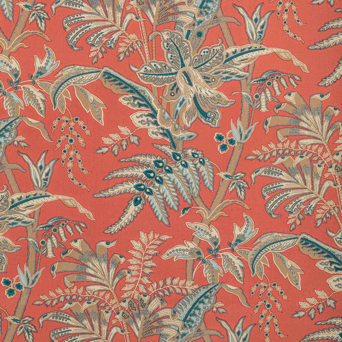 Br7912124130 Seychelles Cotton Print Coral Brunschwig Fils Fabric