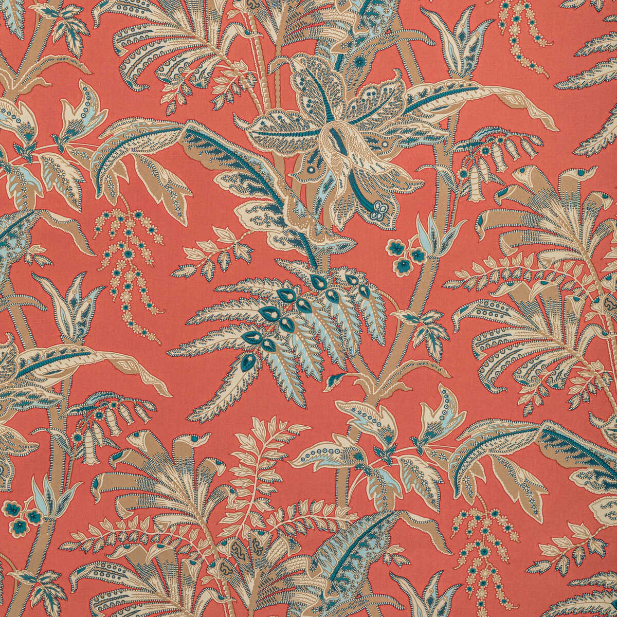 Seychelles Cotton Print - Coral - BRUNSCHWIG & FILS Fabric