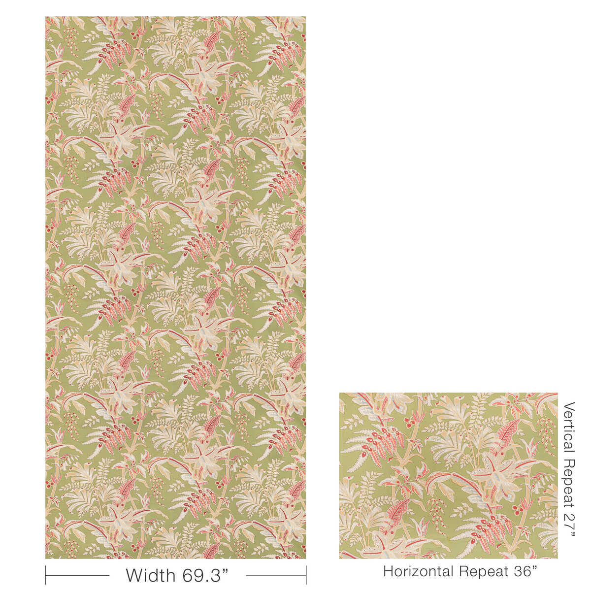 Seychelles Cotton Print - Leaf - BRUNSCHWIG & FILS Fabric