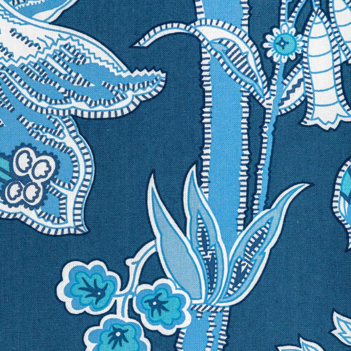 Seychelles Cotton Print - Navy - BRUNSCHWIG & FILS Fabric