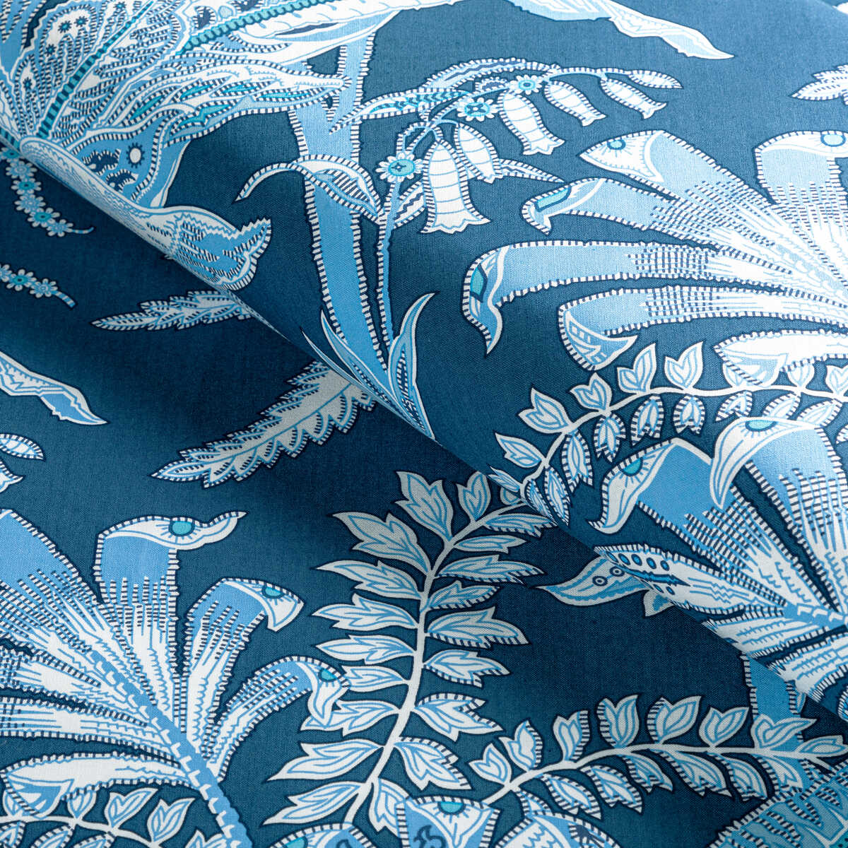 Seychelles Cotton Print - Navy - BRUNSCHWIG & FILS Fabric