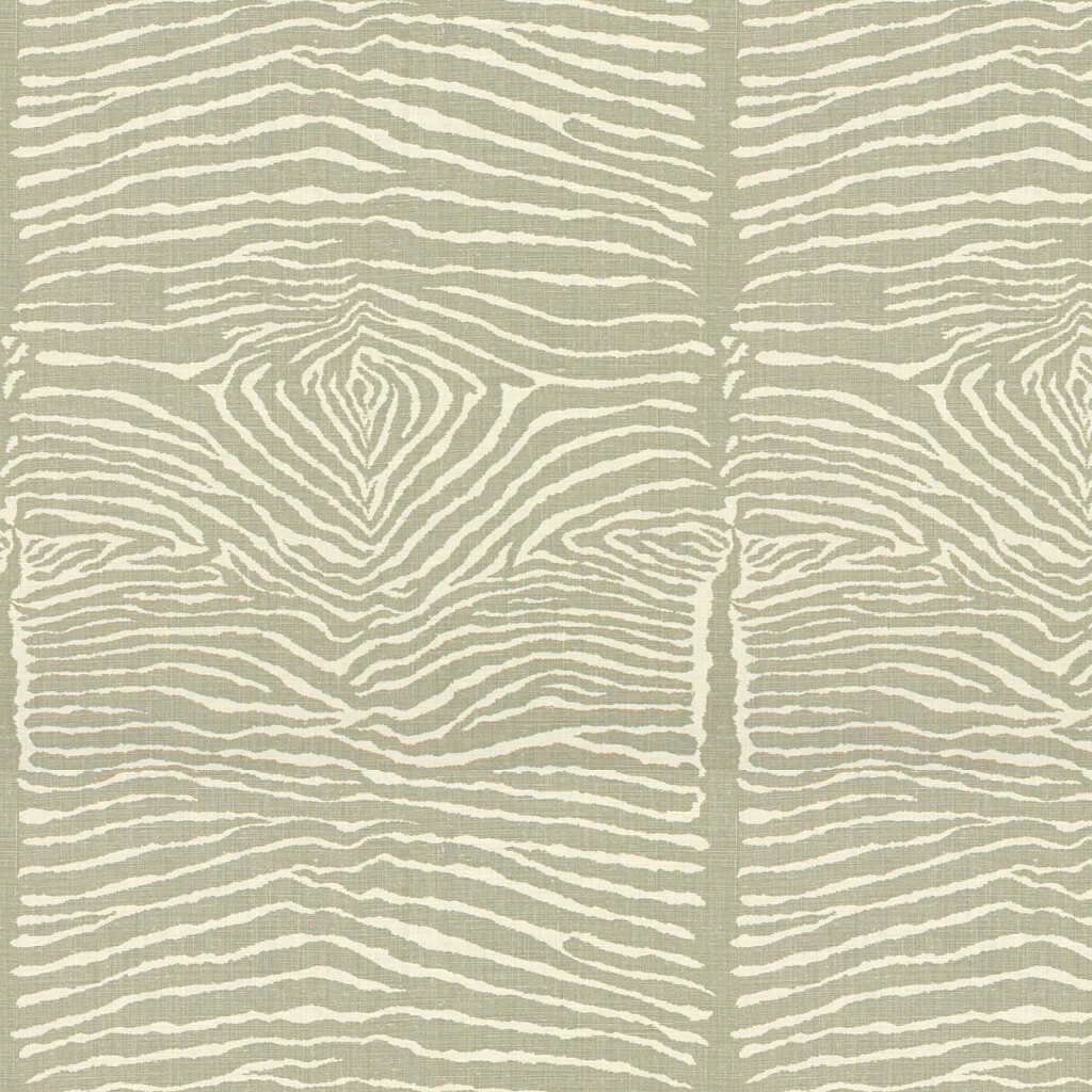 Le Zebre Linen Print - Pewter - BRUNSCHWIG & FILS Fabric