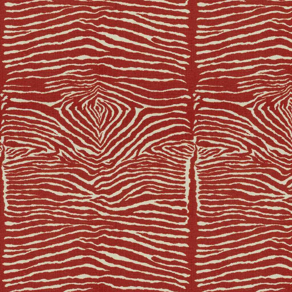 Br79168190 Le Zebre Linen Print Red Brunschwig Fils Fabric