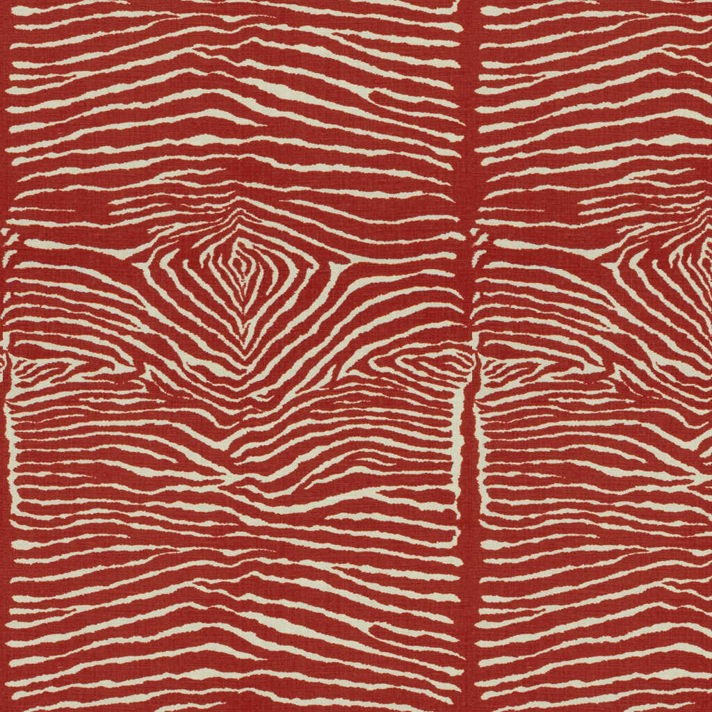 Le Zebre Linen Print - Red - BRUNSCHWIG & FILS Fabric