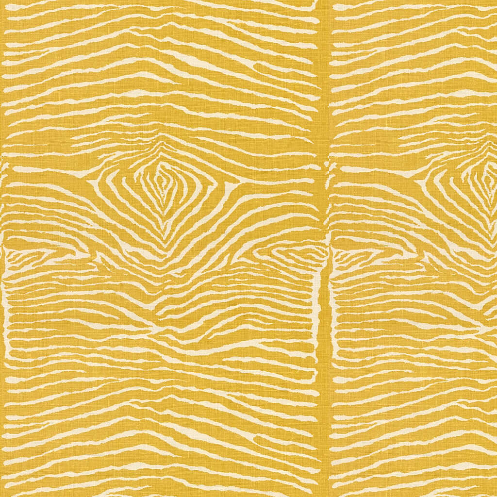 Le Zebre Linen Print - Saffron - BRUNSCHWIG & FILS Fabric