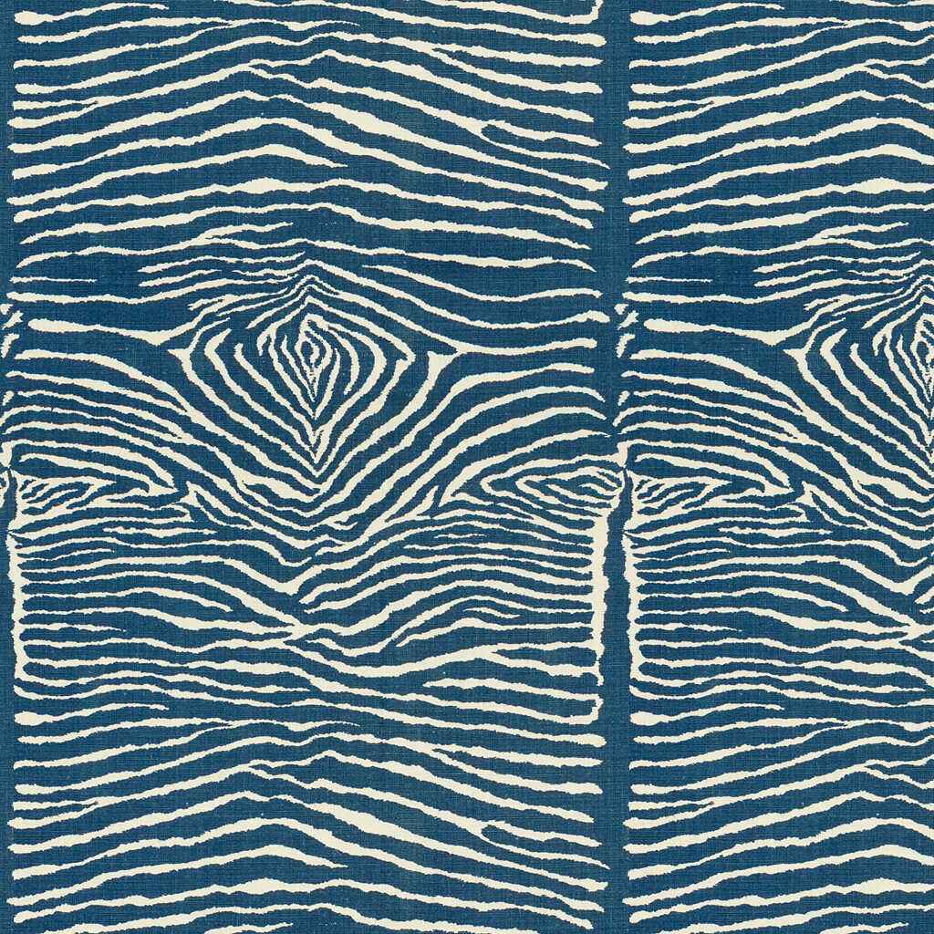 Br7916850 Le Zebre Linen Print Indigo Brunschwig Fils Fabric