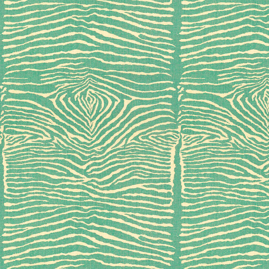 Le Zebre Linen Print - Aqua - BRUNSCHWIG & FILS Fabric