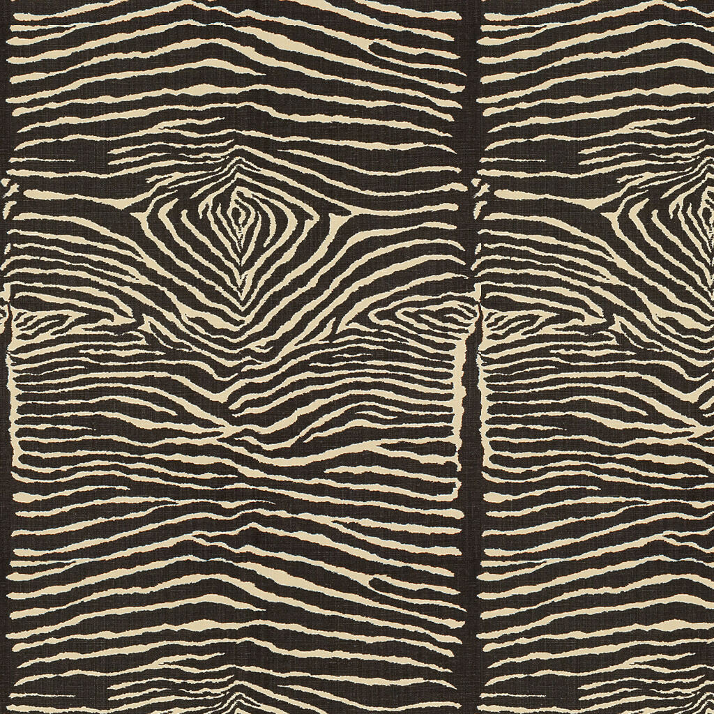 Le Zebre Linen Print - Black - Brunschwig & Fils Fabric