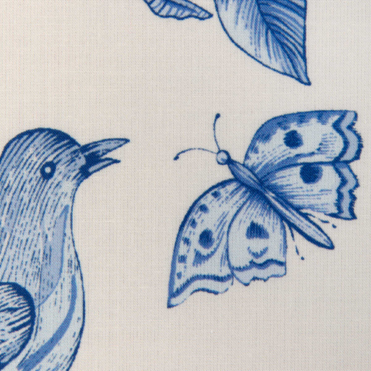 Bird And Thistle Cotton Print - Blue - BRUNSCHWIG & FILS Fabric