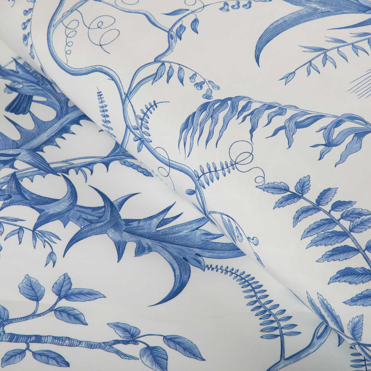 Bird And Thistle Cotton Print - Blue - BRUNSCHWIG & FILS Fabric