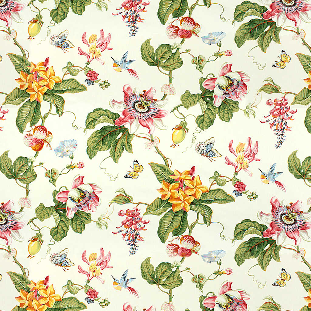 Parfum D Ete Cotton Print - White - BRUNSCHWIG & FILS Fabric