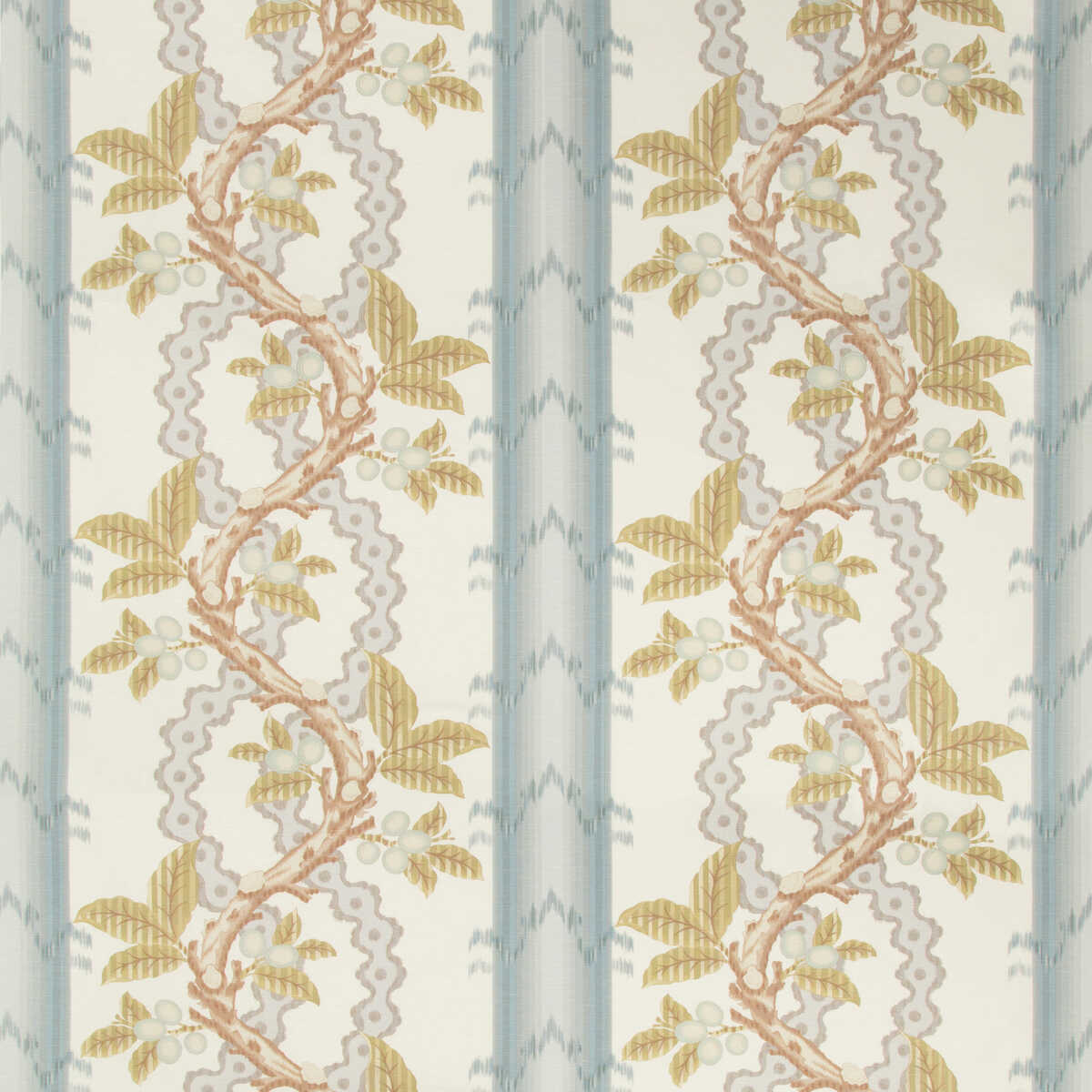 Josselin Cotton And Linen Print - Slate/Grey - BRUNSCHWIG & FILS Fabric