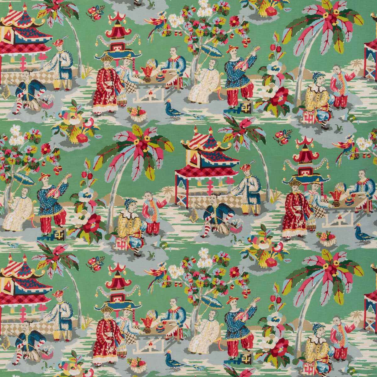 Br796011330 Xian Linen Cotton Print Jade Brunschwig Fils Fabric