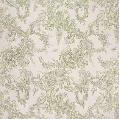 Br796424060 Rocaille Floral Cotton Print Moss Brunschwig Fils Fabric