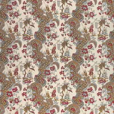 Br796572220 Les Pecheurs Cotton Print C Rimson With Blue Brunschwig Fils Fabric