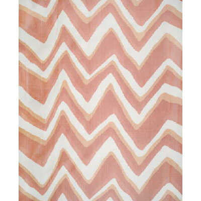 Chevron Bar Silk Warp Print - Coral - BRUNSCHWIG & FILS Fabric