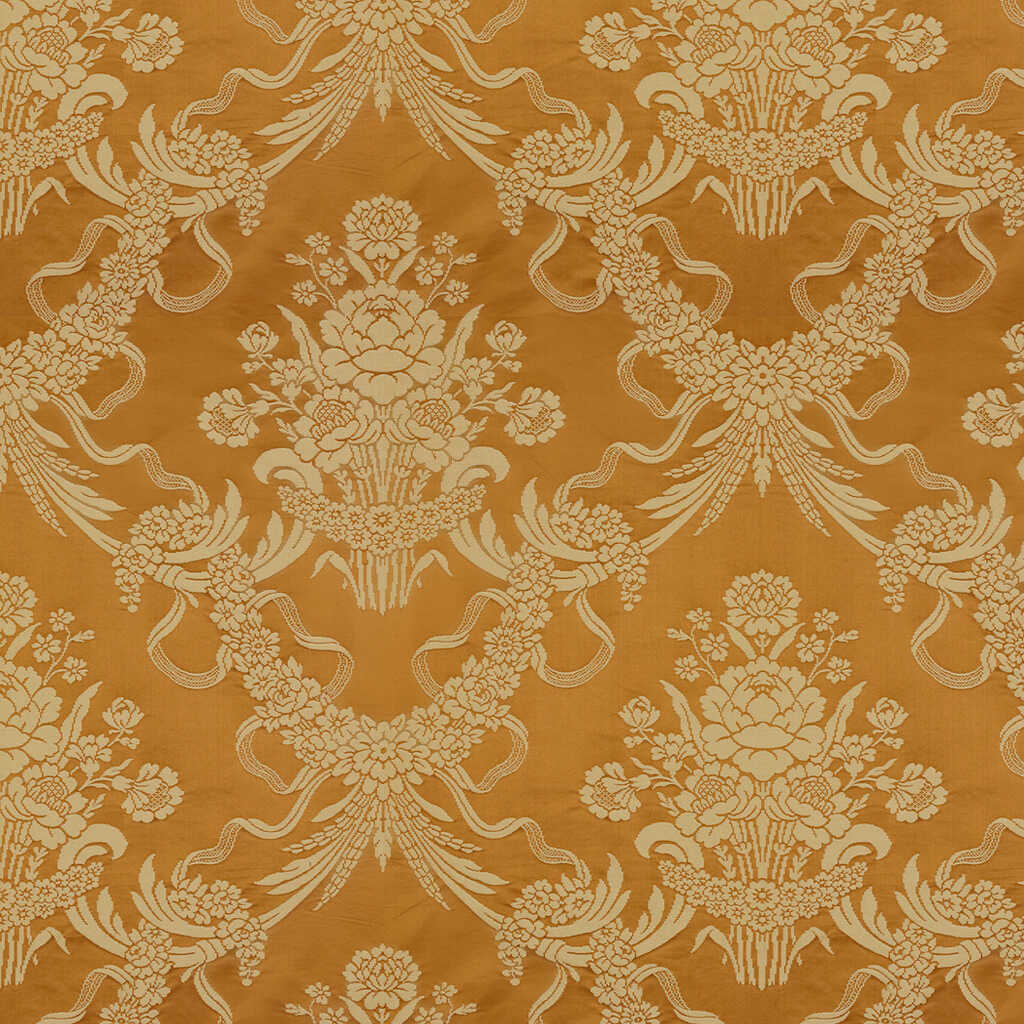 Charlieu Lampas - Cognac/Ivoire - BRUNSCHWIG & FILS Fabric