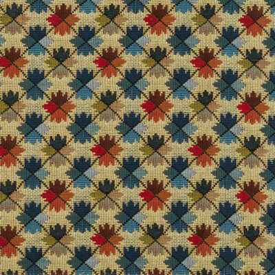 Br89071m210 Oatlands Tapestry Blue Red Brunschwig Fils Fabric