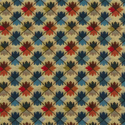 Oatlands Tapestry - Blue/Red - BRUNSCHWIG & FILS Fabric