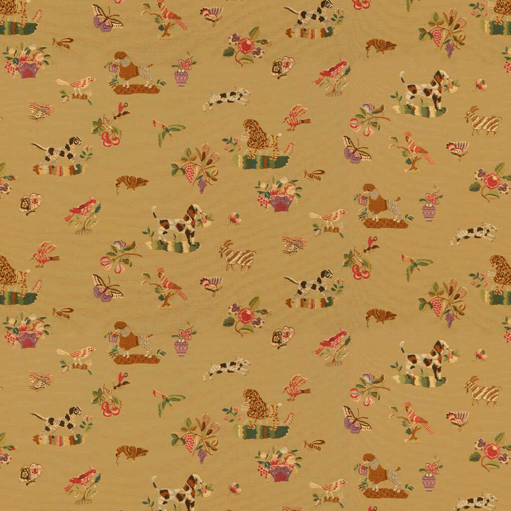 Animalitos Woven Tapestry - Camel - BRUNSCHWIG & FILS Fabric