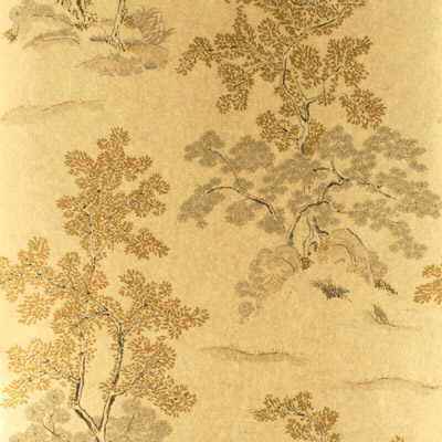 Bw4500140 Oriental Tree Effects Taupe Gold G P J Baker Wallpaper