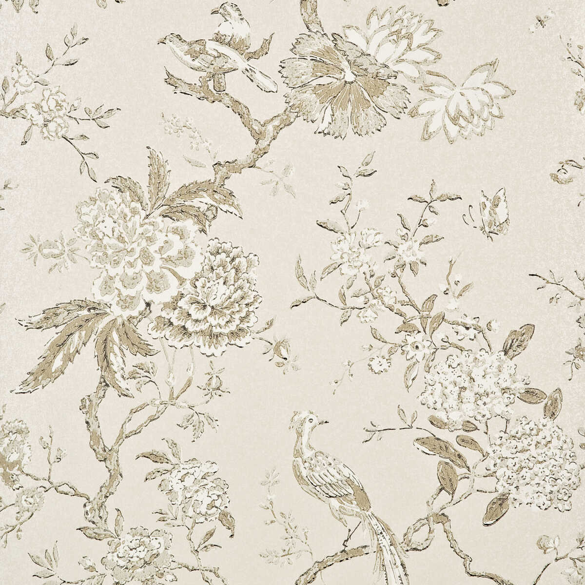 Oriental Bird - Ivory - G P & J BAKER Wallpaper