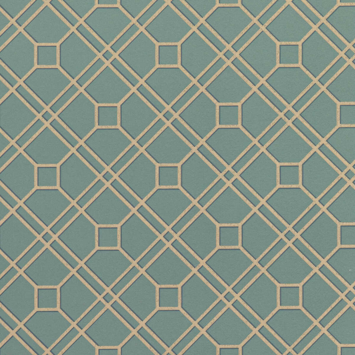 Langdale Trellis - Teal/Bronze - G P & J BAKER Wallpaper