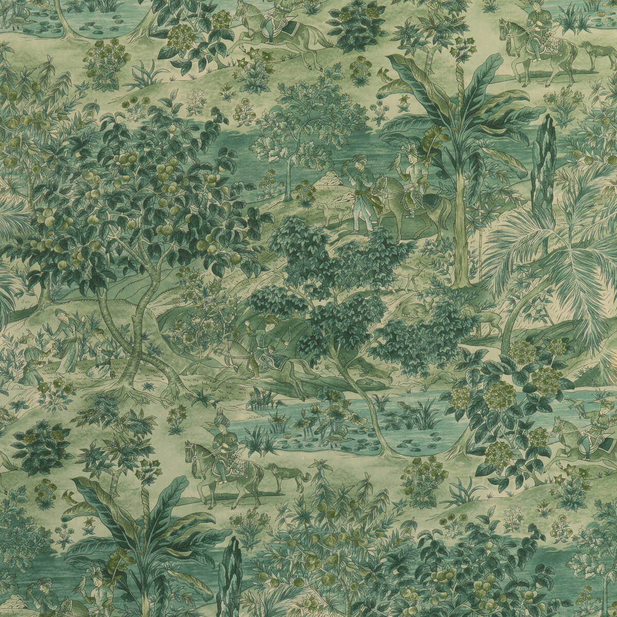 Ramayana - Emerald - G P & J BAKER Wallpaper
