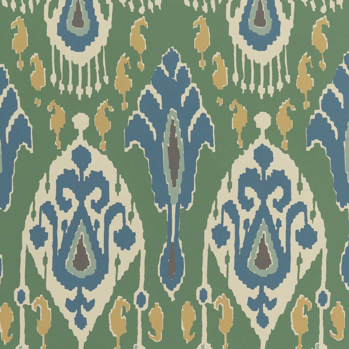 Ikat Bokhara - Emerald - G P & J BAKER Wallpaper