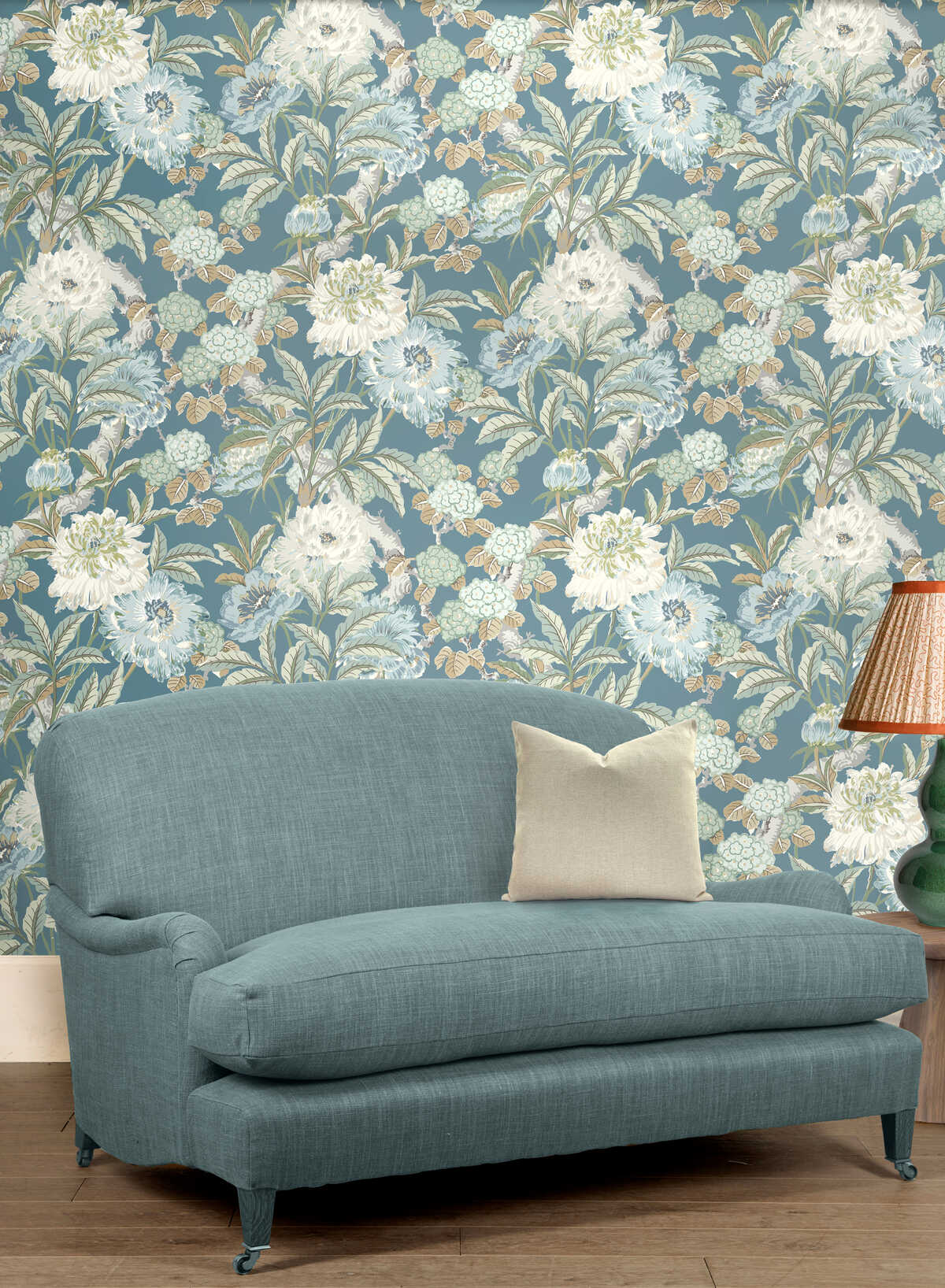 Summer Peony - Denim - G P & J BAKER Wallpaper