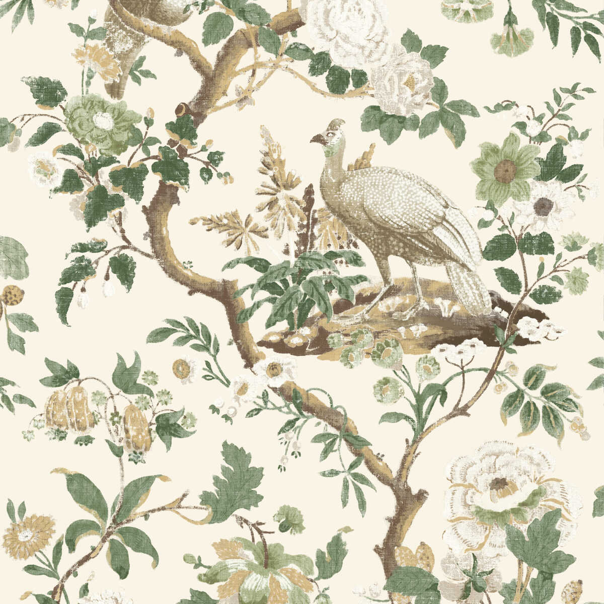 Broughton Rose - Green - G P & J BAKER Wallpaper