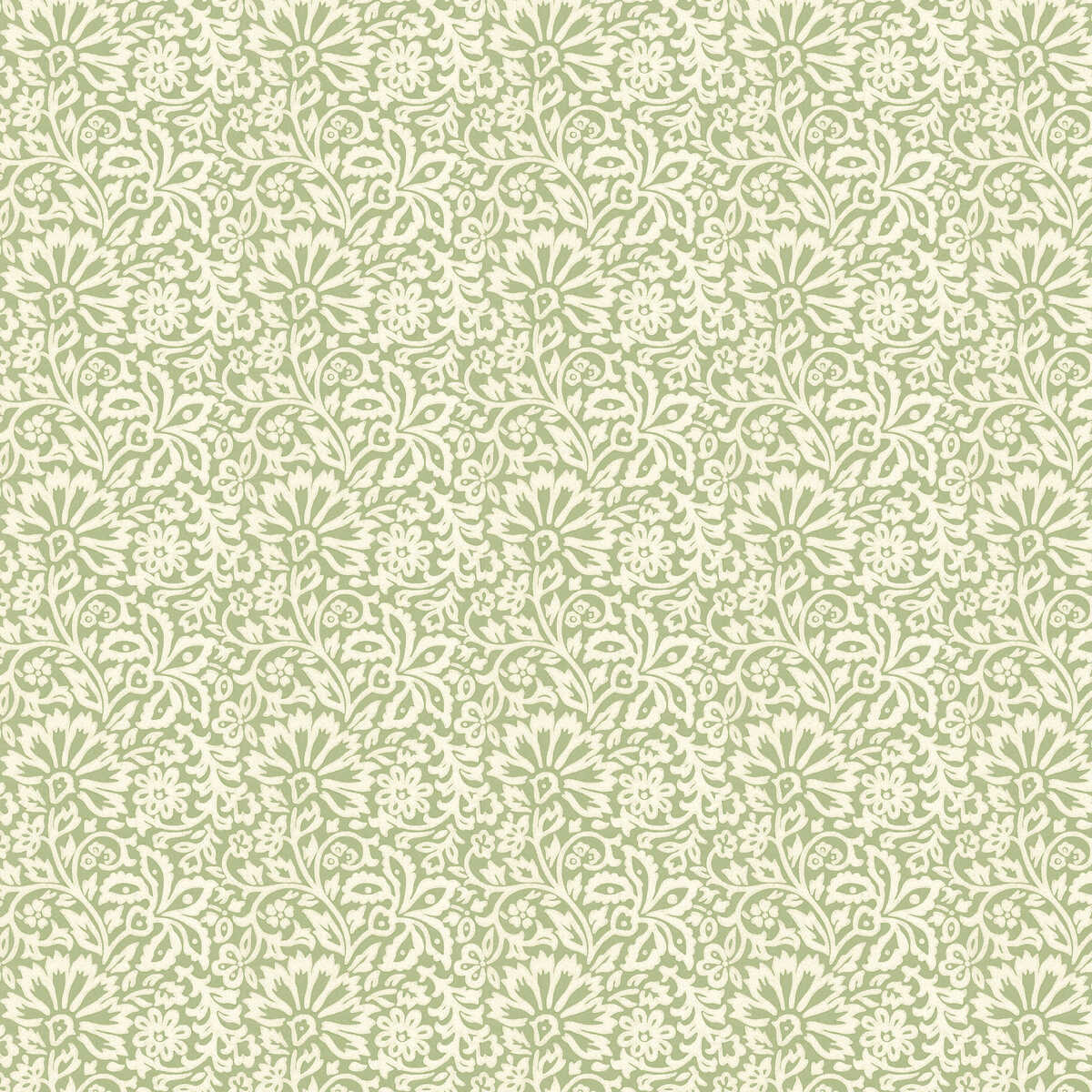 Flora - Green - G P & J BAKER Wallpaper