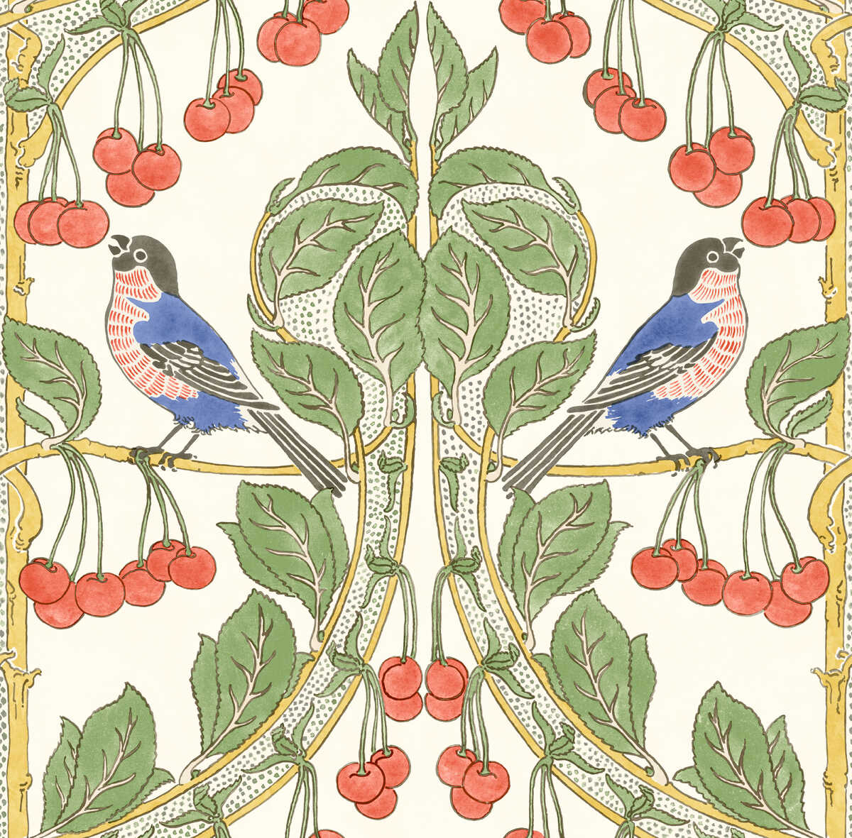 Birds & Cherries - Multi - G P & J BAKER Wallpaper