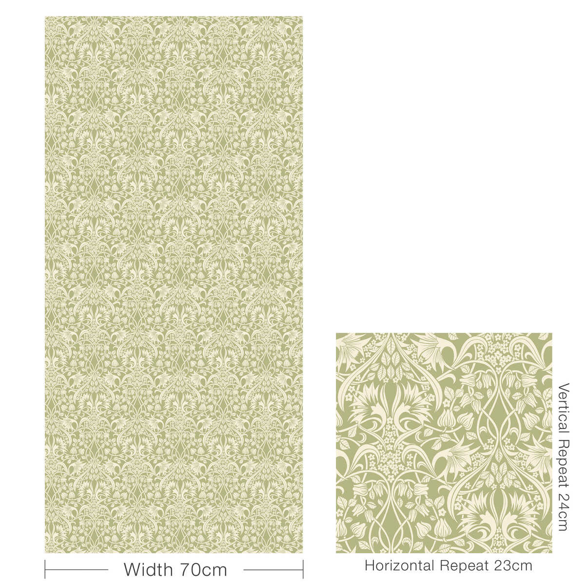 Fritillerie - Green - G P & J BAKER Wallpaper