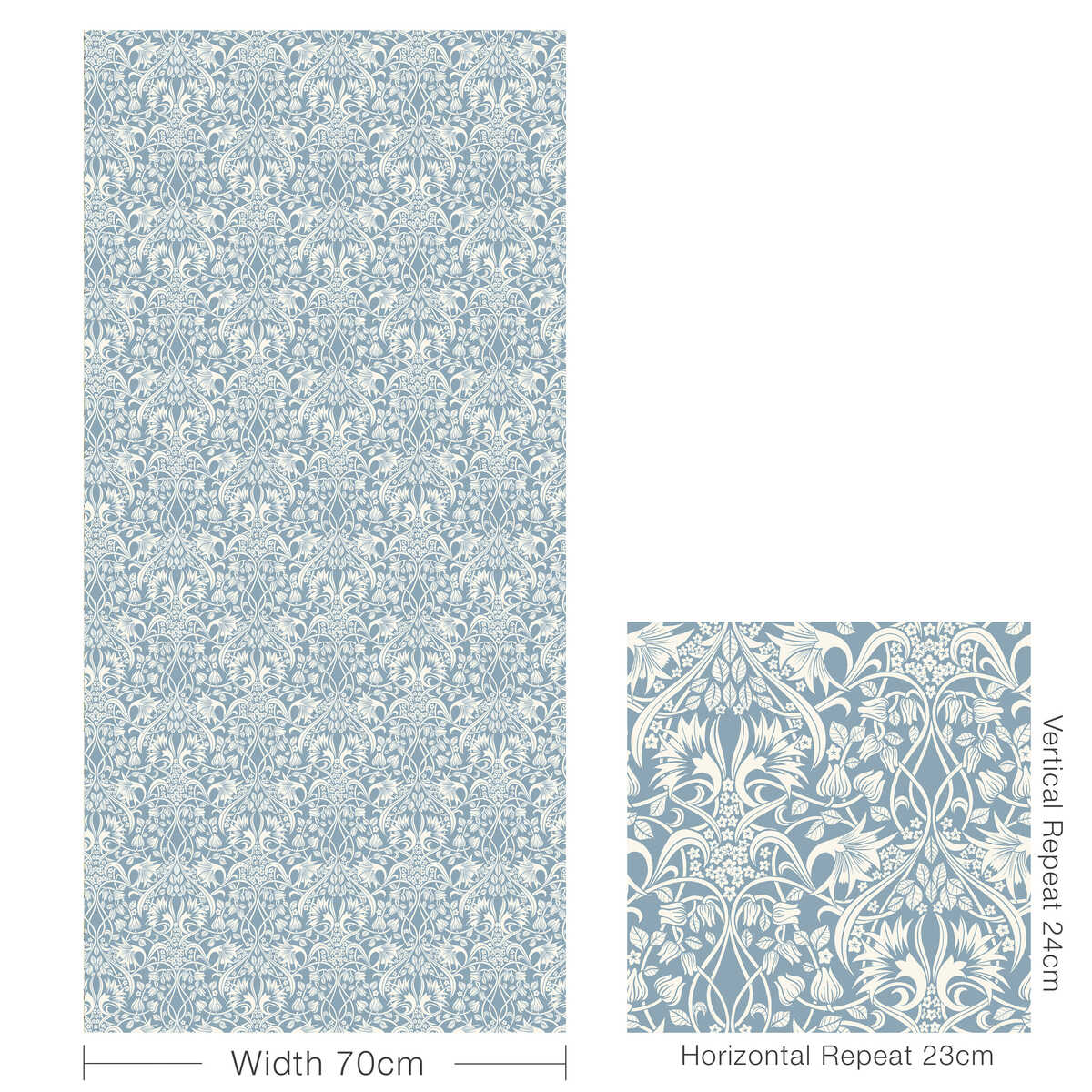 Fritillerie - Blue - G P & J BAKER Wallpaper