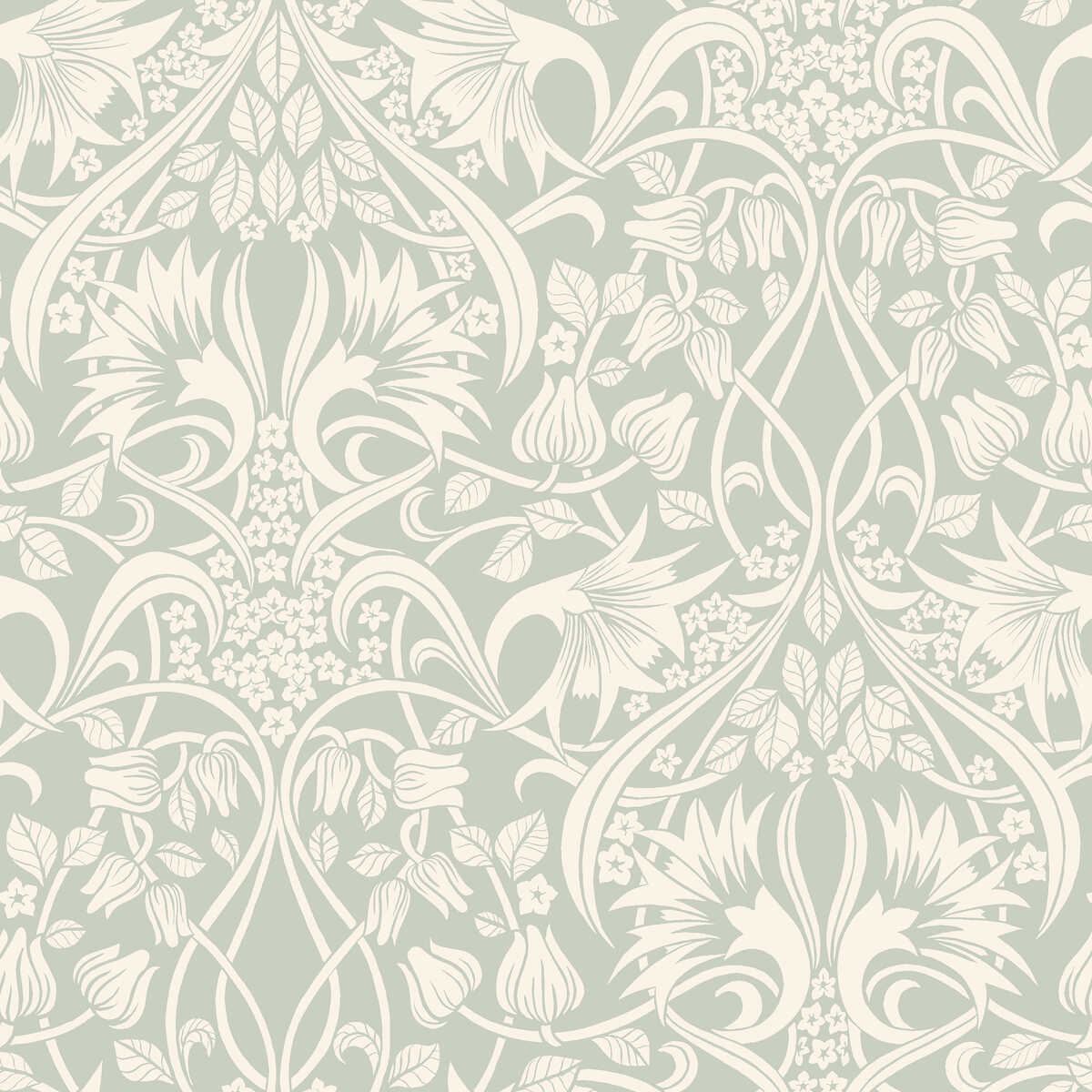 Fritillerie - Aqua - G P & J BAKER Wallpaper