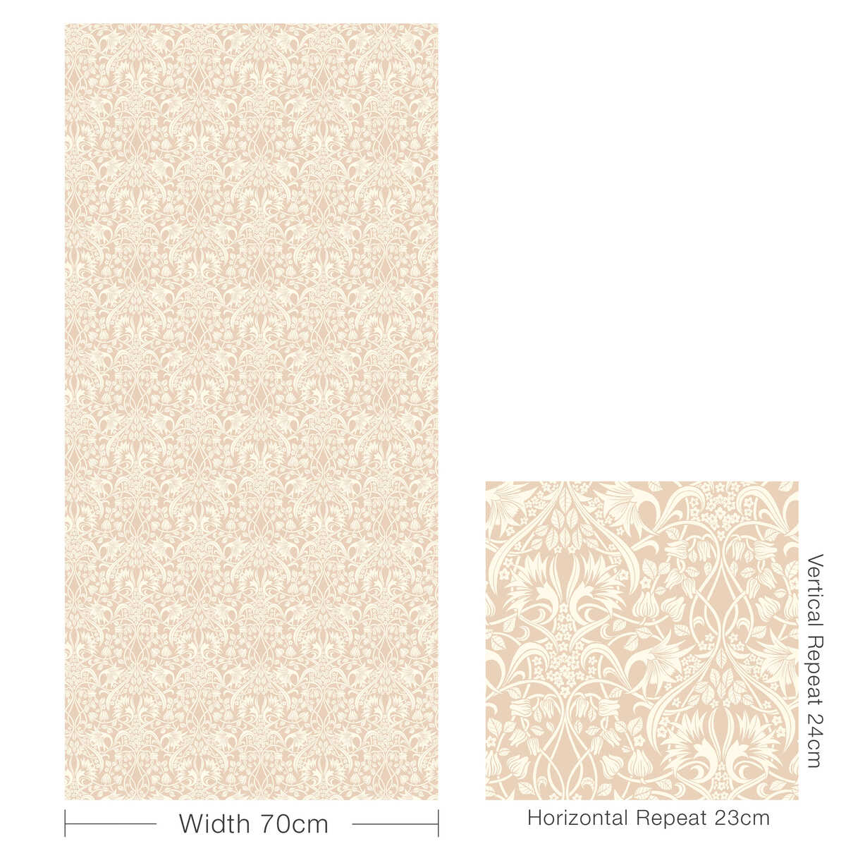Fritillerie - Blush - G P & J BAKER Wallpaper