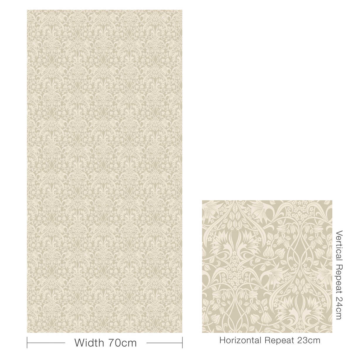 Fritillerie - Linen - G P & J BAKER Wallpaper