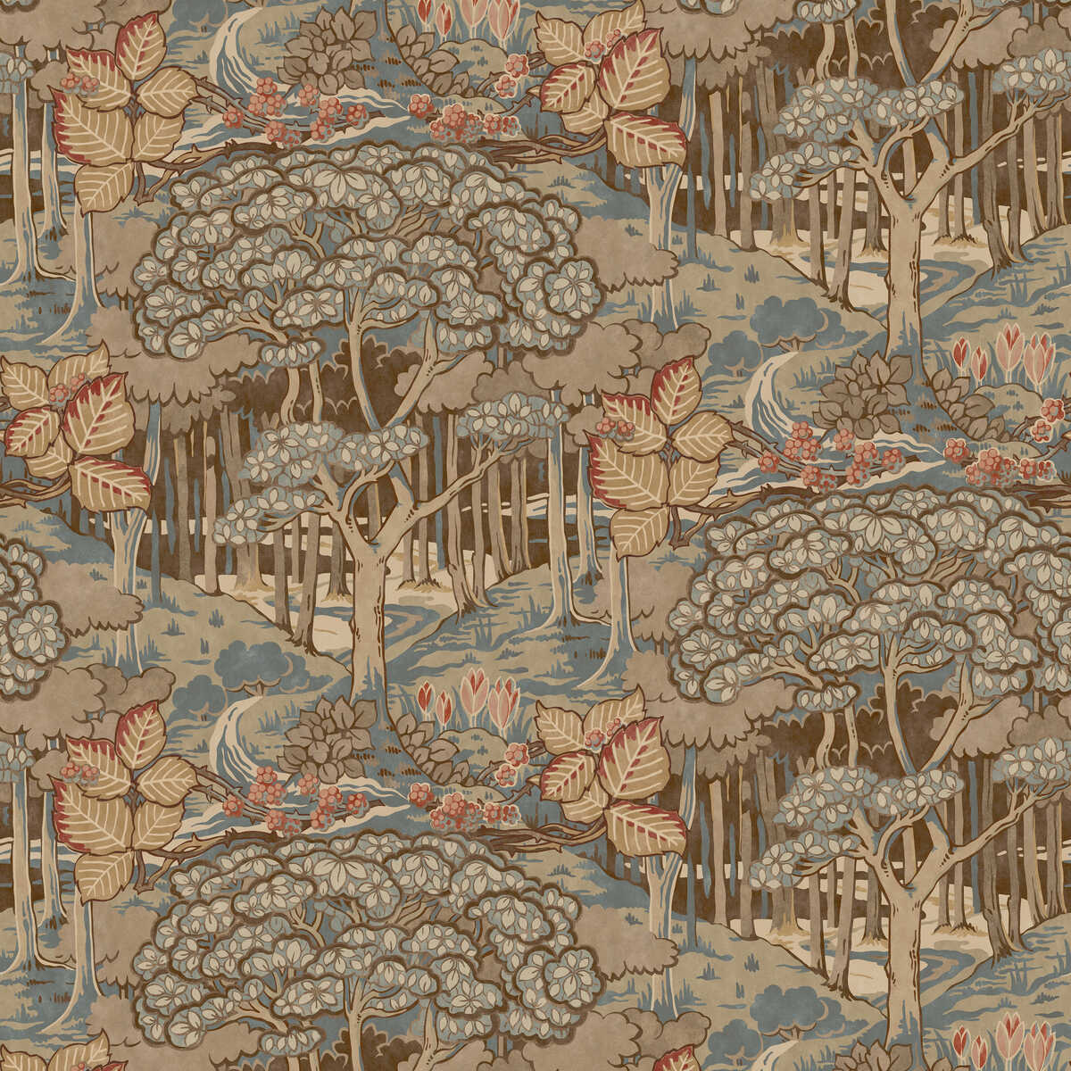 Ruskin - Teal - G P & J BAKER Wallpaper