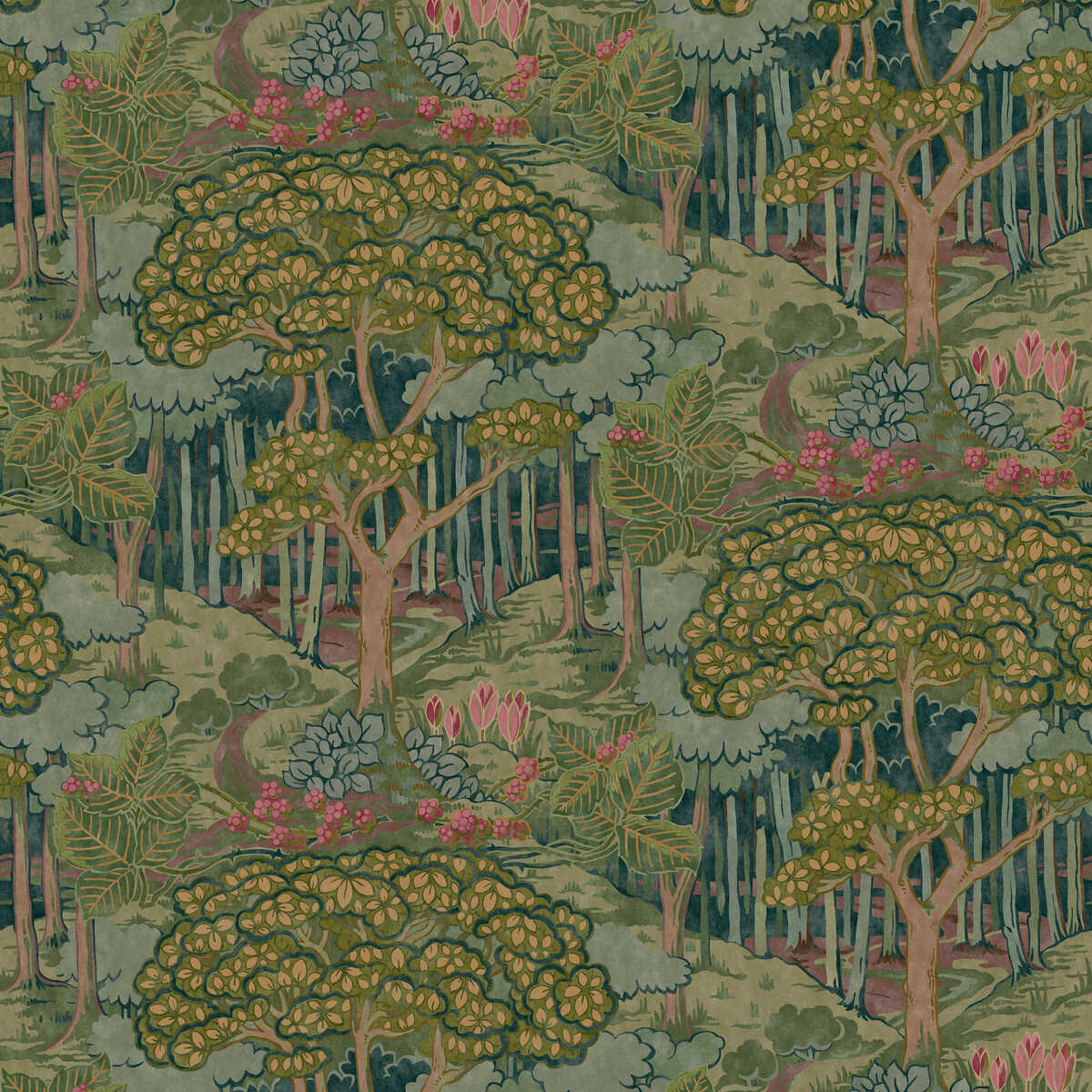 Ruskin - Emerald - G P & J BAKER Wallpaper