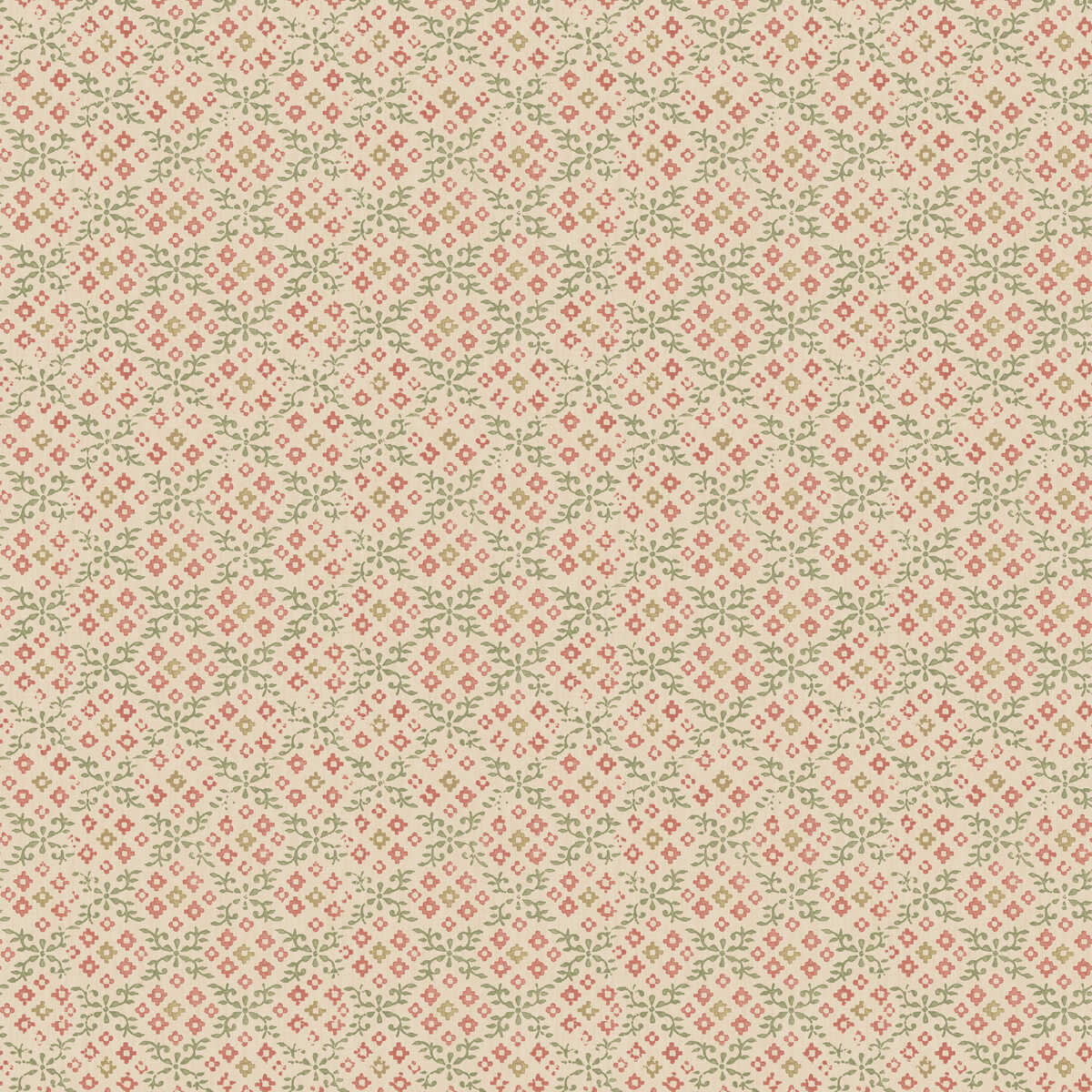 Grantly - Red/Green - G P & J BAKER Wallpaper