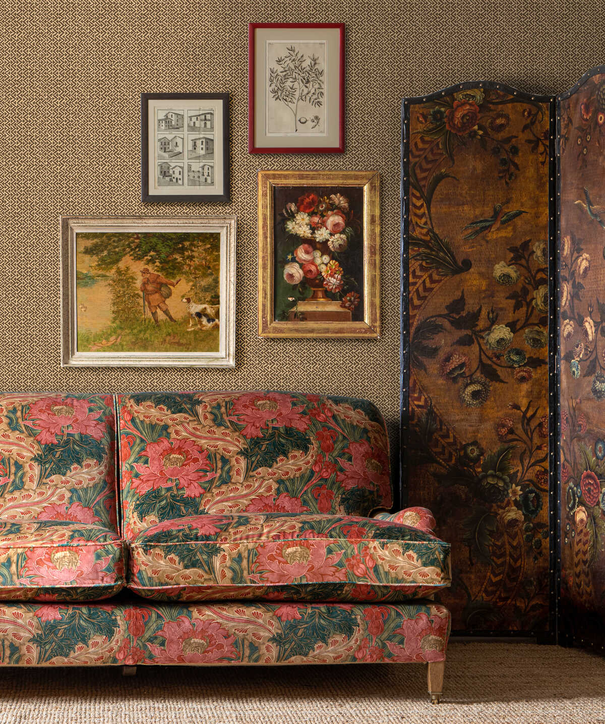 Tilly - Charcoal - G P & J BAKER Wallpaper