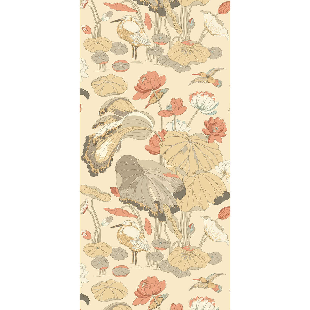 Nympheus - Parchment/Blush - G P & J BAKER Wallpaper
