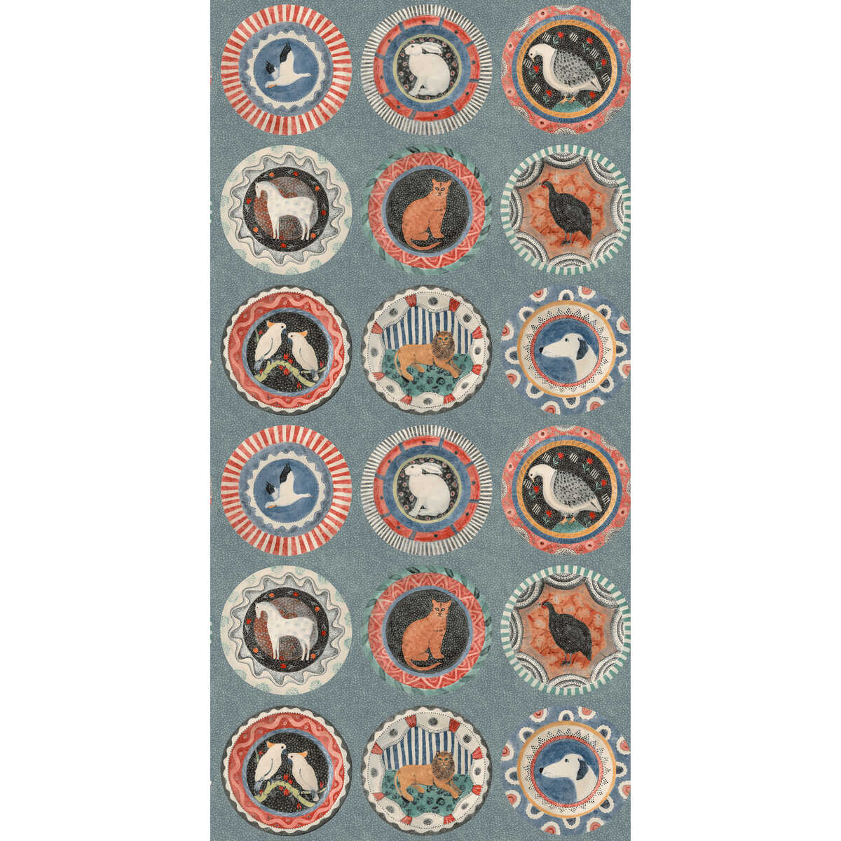 Robina'S Dinner Party - Teal - G P & J BAKER Wallpaper