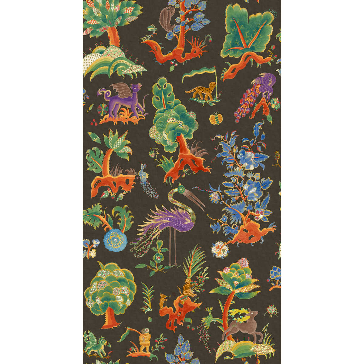 Gertrude - Charcoal/Jewel - G P & J BAKER Wallpaper