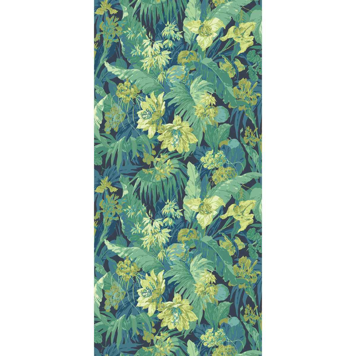 Bw4513260 Tropical Floral Indigo Teal G P J Baker Wallpaper