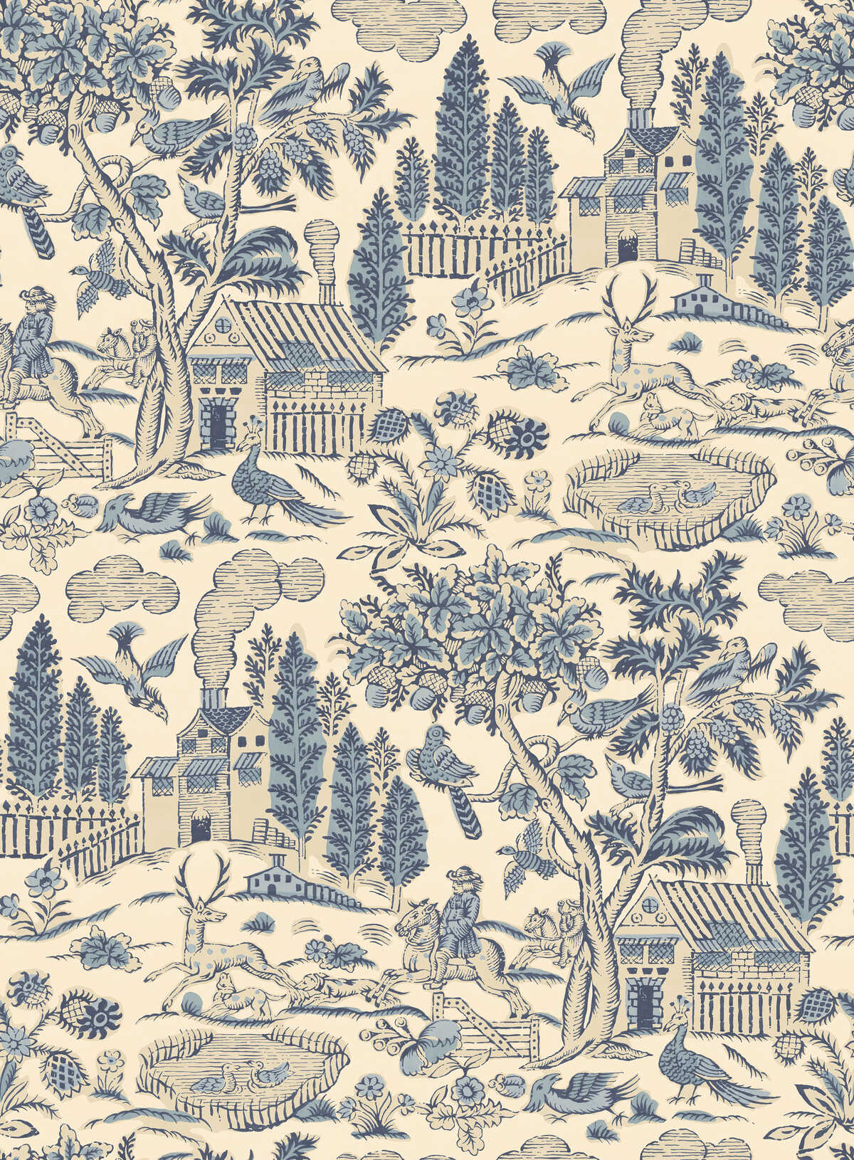 Home Park - Royal Blue - G P & J BAKER Wallpaper